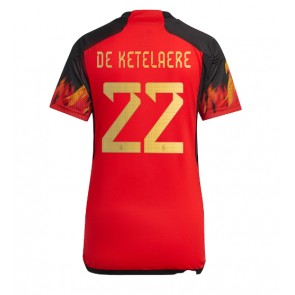 Belgium Charles De Ketelaere #22 Replica Home Stadium Shirt for Women World Cup 2022 Short Sleeve